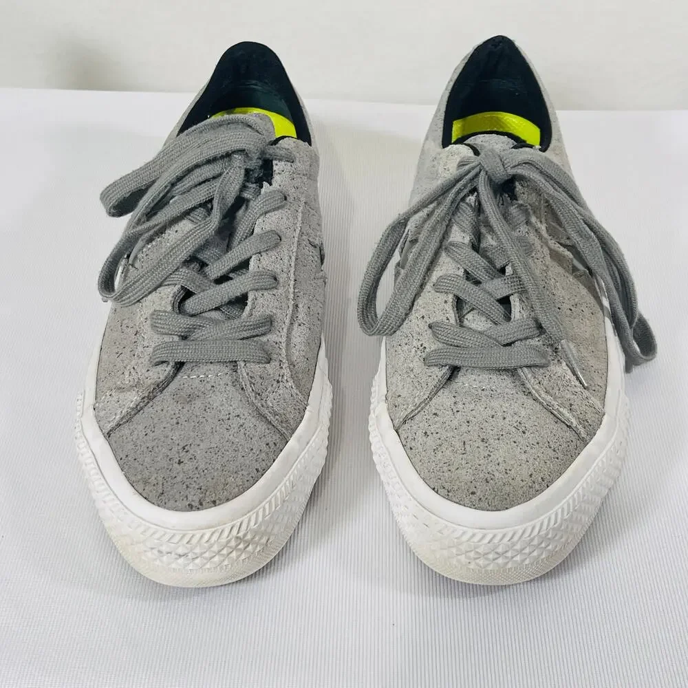 Converse Cons Skateboard Shoes Womens 8.5 Mens 6.5 Gray Punk Grunge Sneakers